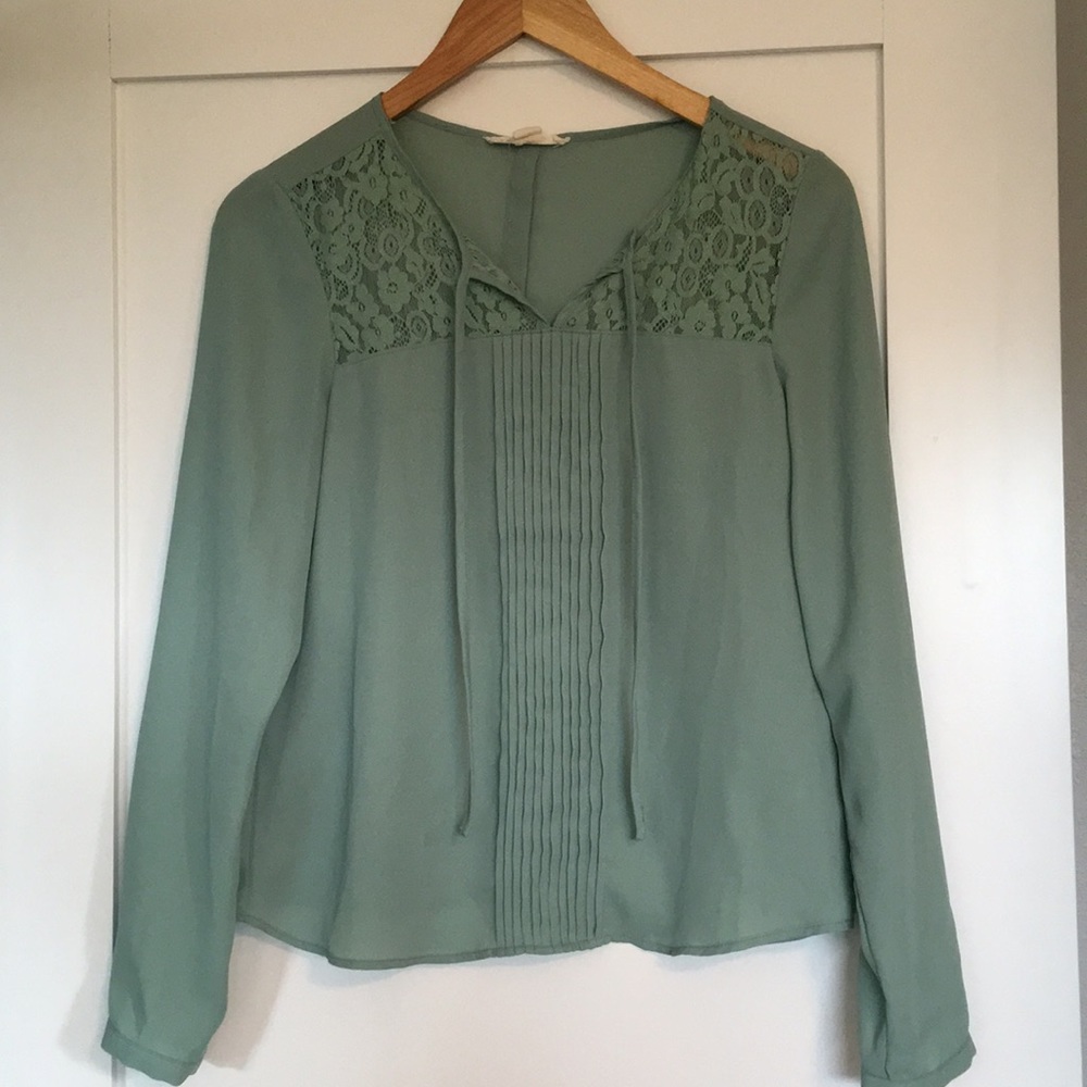 Mint long sleeve top